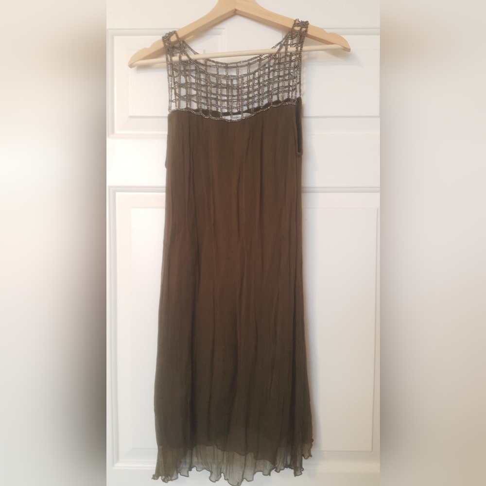 Mango Brown Midi Skirt with Mesh Detail